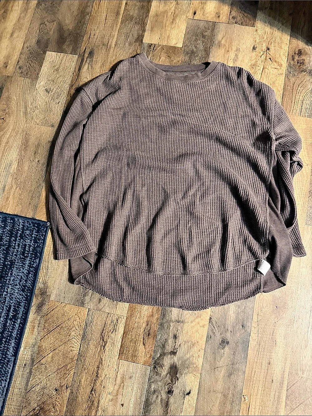 Terra & Sky Waffle Knit Crewneck in Brown Size 0x plus size Like New worn once